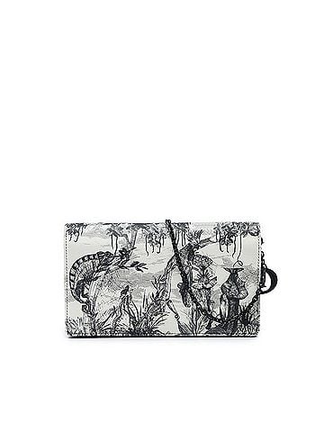 Dior Calfskin Toile De Jouy Carnivora Wallet On Chain (view 1)