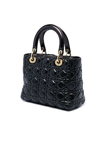 Dior Medium Crinkled Patent Cannage Supple Lady Dior (view 2)