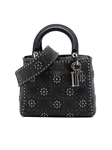 Dior Medium Calfskin Cannage Embossed Flower Studded Supple Lady Dior (view 1)