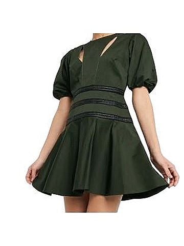 ASOS ASOS DESIGN chain detail structured mini dress with puffy sleeves Cocktail Dress (view 1)