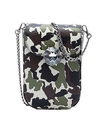 Miu Miu Crystal Embellished Camouflage Print Calfskin Phone Case Crossbody (view 1)