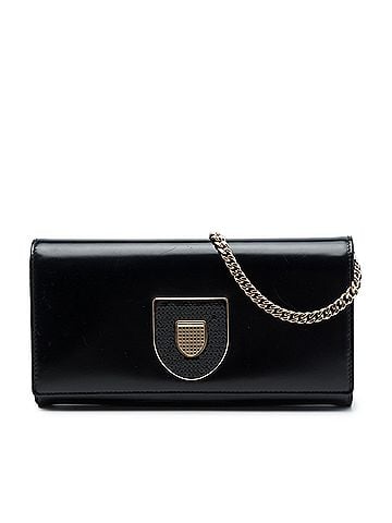 Dior Leather Sequin Diorama Wallet On Chain (view 1)