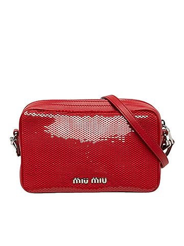 Miu Miu Sequins Paillettes and Calfskin Logo Crossbody (view 1)
