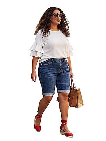 Old Navy High Rise Bermuda Denim Shorts (view 2)