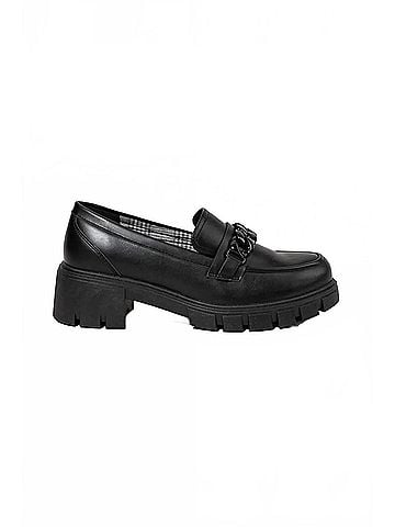 Jellypop Women's Una Chunky Chain Loafers in Black (view 1)