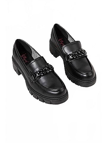Jellypop Women's Una Chunky Chain Loafers in Black (view 2)