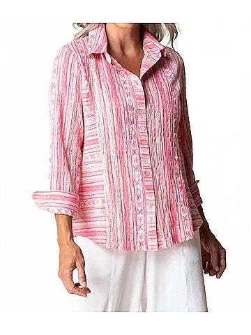Habitat St. Tropez Stripe Favorite Shirt in Coral (view 2)