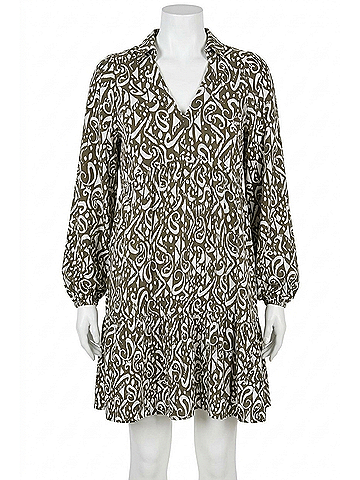 Umgee Babydoll High Low Dress in Mocha Mix (view 1)