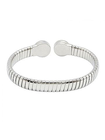 Bvlgari Bvlgari Bulgari Tubogas Diamond Bracelet - Stainless Steel with Diamonds Silver/Clear Tone (view 2)