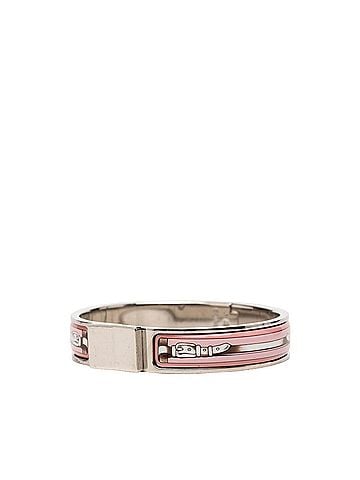 Hermès Hermes Clic Clac PM Bracelet Bangle Silver Pink Metal Enamel Women's HERMES (view 2)
