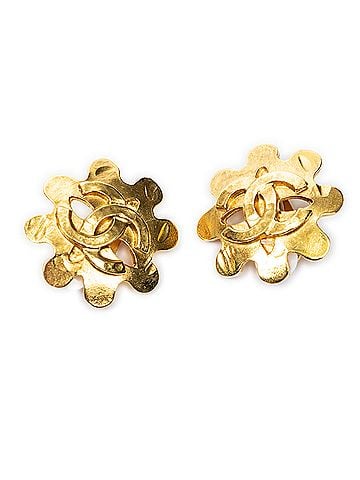 Chanel CC Floral Clip On Earrings (view 1)