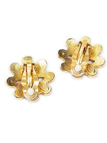 Chanel CC Floral Clip On Earrings (view 2)