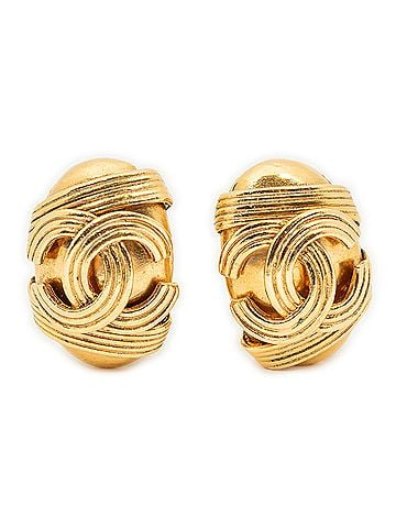 Chanel CC Oval Clip On Earrings (view 1)