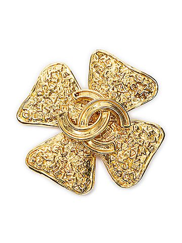 Chanel Vintage CC Cross Brooch Pin (view 1)