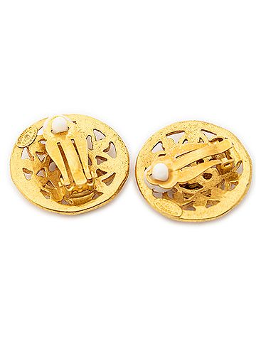 Chanel CC Round Clip On Earrings (view 2)