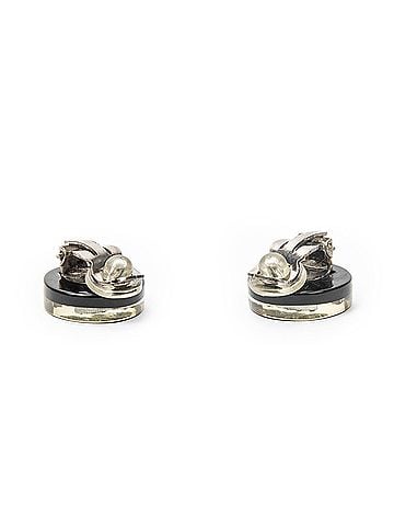 Chanel CC Rhinestone Enamel Clip On Earrings (view 2)