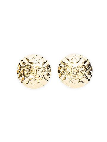 Chanel CC Quilted Round Disc Clip On Earrings (view 1)
