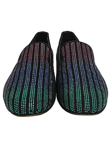 Giuseppe Zanotti Giuseppe Zanotti Crystal-Embellished Loafers in Multicolor Suede (view 2)