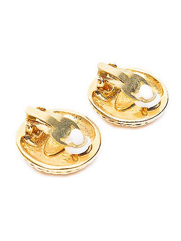 Chanel CC Round Clip On Earrings (view 2)