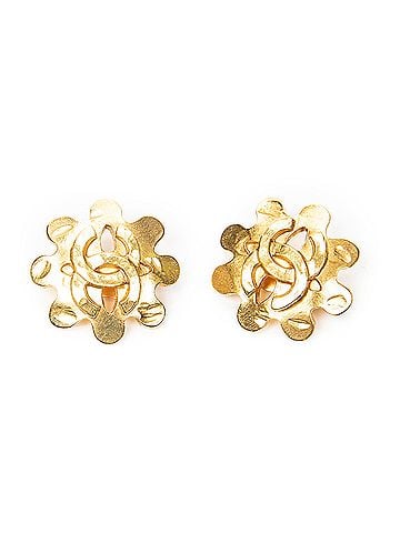 Chanel CC Floral Clip On Earrings (view 1)