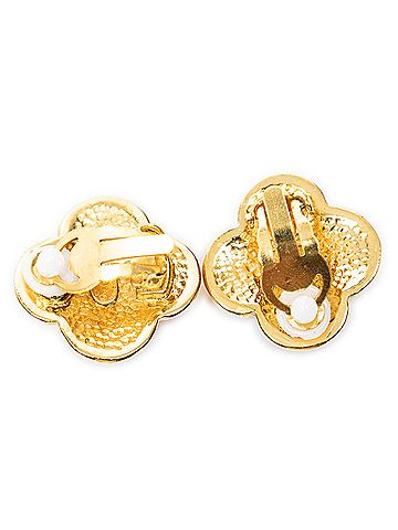 Chanel CC Clover Clip On Earrings (view 2)