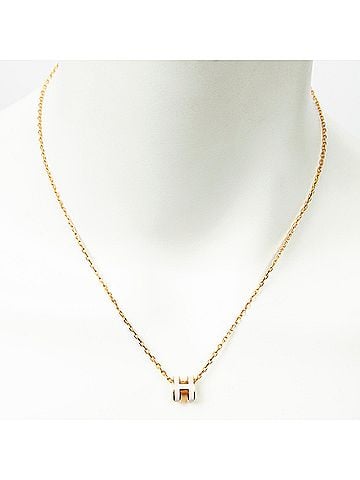 Hermes Leather Goods Mini Pop H Pendant Necklace (view 1)