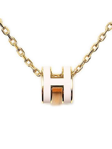 Hermes Leather Goods Mini Pop H Pendant Necklace (view 2)