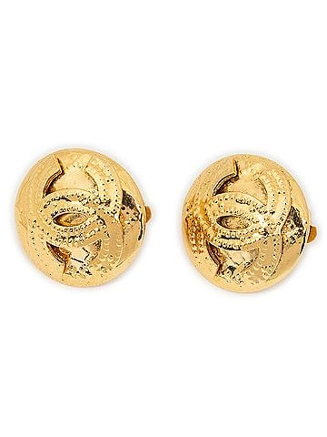 Chanel CC Domed Clip On Earrings (view 1)
