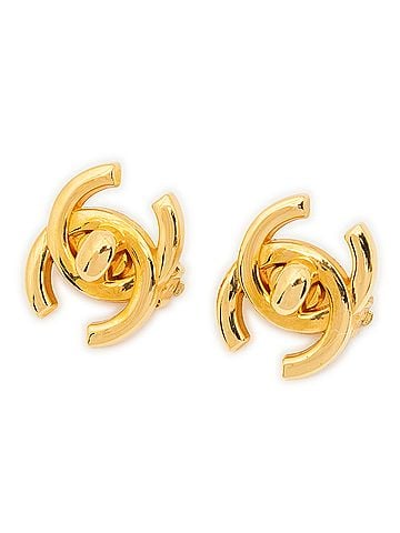Chanel CC Turnlock Motif Clip On Earrings (view 1)