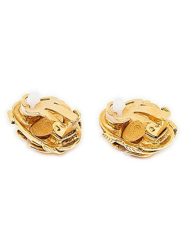 Chanel CC Oval Clip On Earrings (view 2)