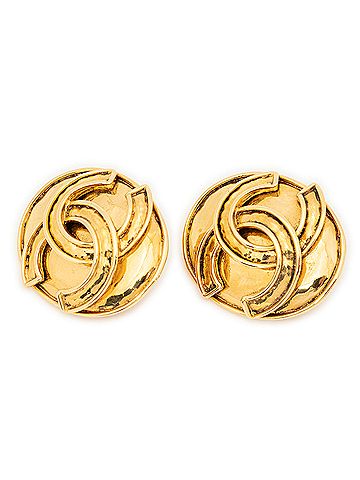 Chanel Large CC Oval Clip on Earrings (view 1)