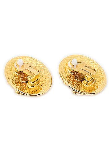 Chanel Large CC Oval Clip on Earrings (view 2)
