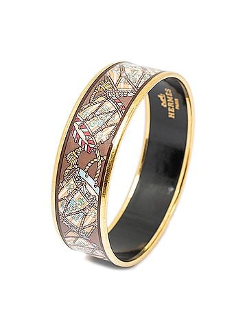 Hermes Leather Goods Enamel Bangle MM (view 1)
