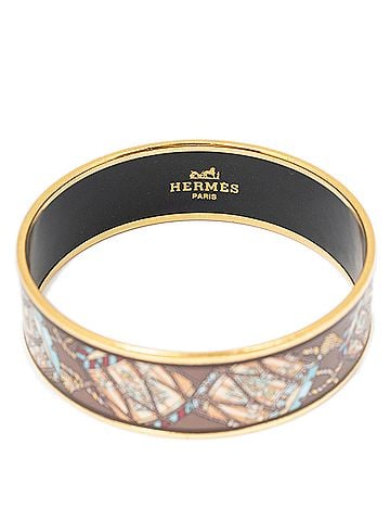 Hermes Leather Goods Enamel Bangle MM (view 2)