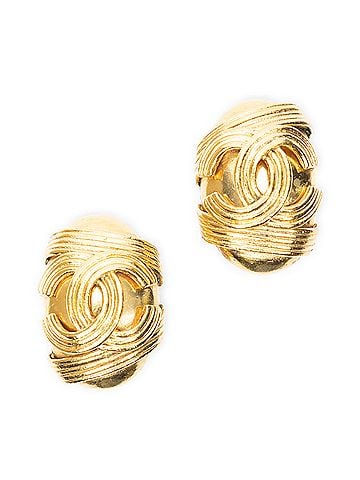 Chanel CC Oval Clip On Earrings (view 1)