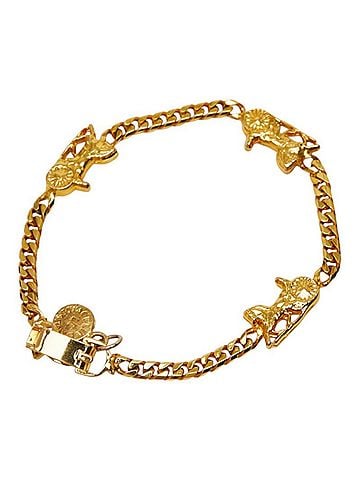 Céline Celine carriage motif chain bracelet, gold plated, women's. (view 2)