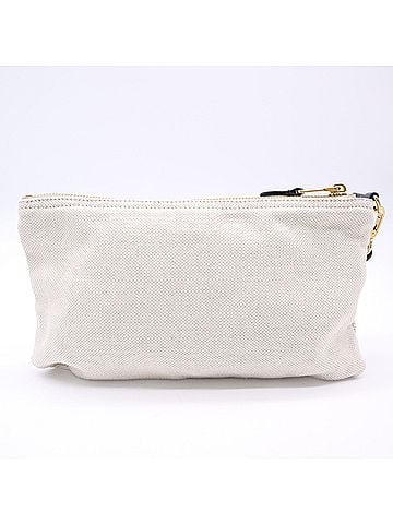 Miu Miu Miu Miu MIUMIU Cotton Pouch, White, Black, Gold, Linen Bag, Women's (view 2)