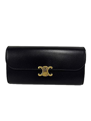 Céline CELINE Triomphe Large Wallet 10E313DPV Long Black Calf Leather Women's (view 1)