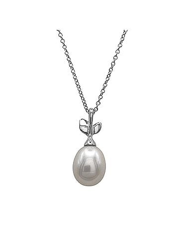 Tiffany & Co. TIFFANY&amp;Co. Tiffany Olive Leaf Pearl Necklace Paloma Picasso Pendant SV925 Women's (view 1)