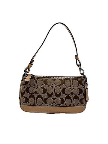 Coach COACH Signature Demi Pouch 6094 Handbag, Beige Brown Canvas Leather, Women's (view 1)