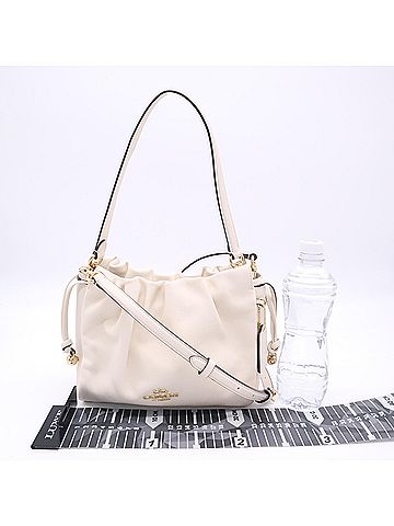 Coach COACH Faye Drawstring Bag CT763 Handbag Cream Smooth Leather Women's (view 2)