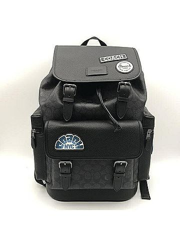 Coach COACH Sprint Backpack Signature Canvas Patch C2621-CBM49 Black (view 1)