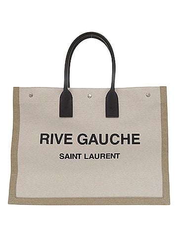 Yves Saint Laurent Yves Saint Laurent Saint Laurent Paris Rive Gauche Tote Bag, Canvas and Leather, Ecru, 1532, SAINT LAURENT PARIS, Men's (view 1)