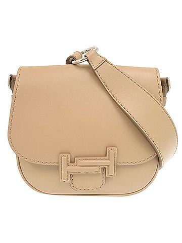 Tod's Tod's Double T Leather Beige Shoulder Bag 1101TOD’S (view 1)