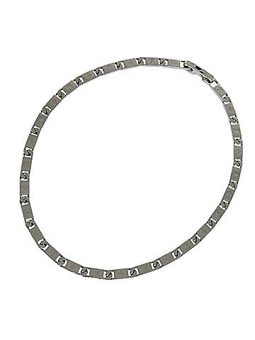 Louis Vuitton Louis Vuitton Tie-Up Monogram M00919 Metal Silver Necklace LV 0236 LOUIS VUITTON Men's (view 2)