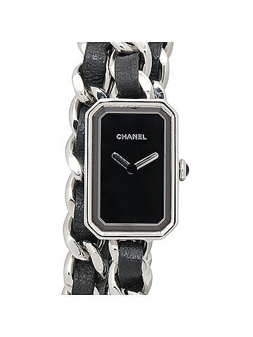 Chanel Chanel Première Lock Triple Bracelet Watch, Stainless Steel, Leather Strap, Women's, Black, H3749 (view 1)
