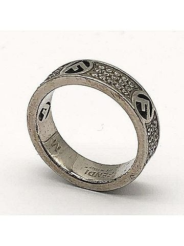 Fendi FENDI F is Ring, Size M, Silver Color (view 2)
