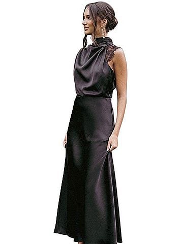 Petal and Pup Anabelle Halter Lace Maxi Dress Casual Dress (view 1)