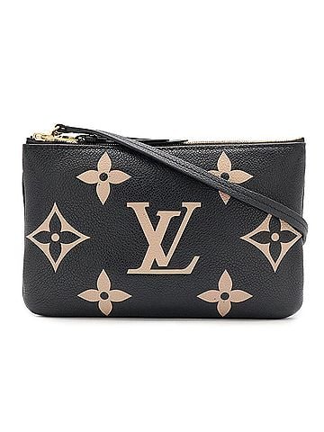 Louis Vuitton LOUIS VUITTON Louis Vuitton Monogram Empreinte Pochette Double Zip Shoulder Bag Handbag Pouch Clutch Black M80787 (view 1)