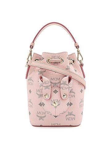 MCM MCM Visetos Glam Rabbit Drawstring Bag Shoulder Handbag Pink MWDBSXL02 (view 1)